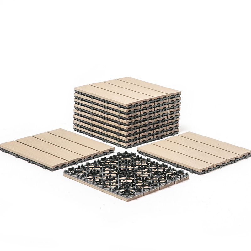 Duurzame WPC-composiet in elkaar grijpende dektegels voor buitenhout en kunststof tegels