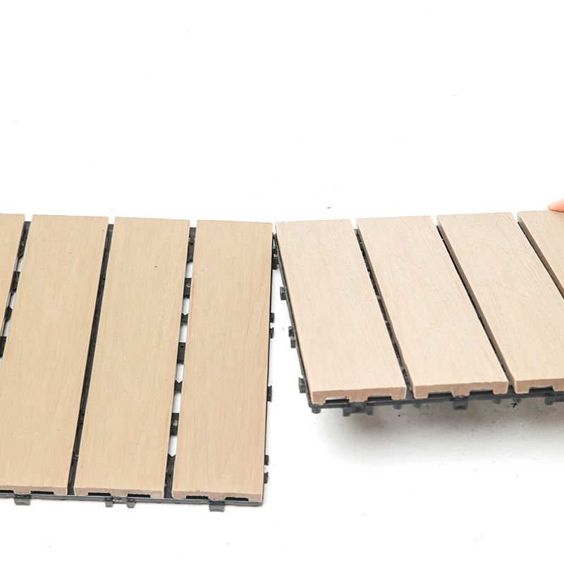 Duurzame WPC-composiet in elkaar grijpende dektegels voor buitenhout en kunststof tegels